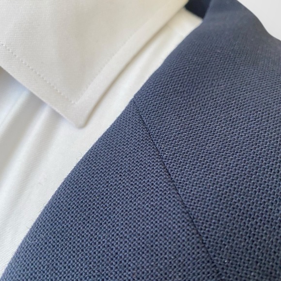 Vintage Warren Sewell Blazer Mens 46 Navy Blue Gold Buttons Suit Jacket - Picture 2 of 11